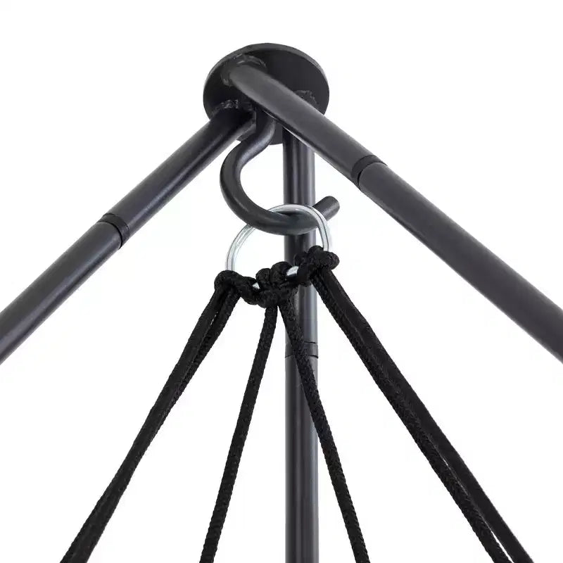 Lit-hamac rond d'extérieur familial de 1,80 m avec support noir/gris