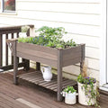 Jardinière surélevée en bois avec grande étagère de rangement