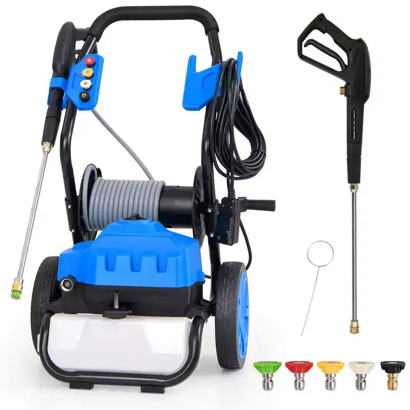 Costway Ironmax Electric Pressure Washer with Wheels 5 Quick Connect Nozzles Soap Bottle spray gun