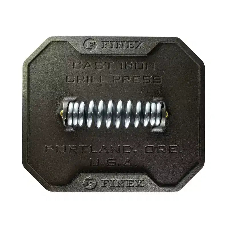 FINEX 8 Flat Press - Cast Iron Flat Press for Bacon, Veggies, Sausages & More - Pre-Seasoned - Compatible with FINEX Pans