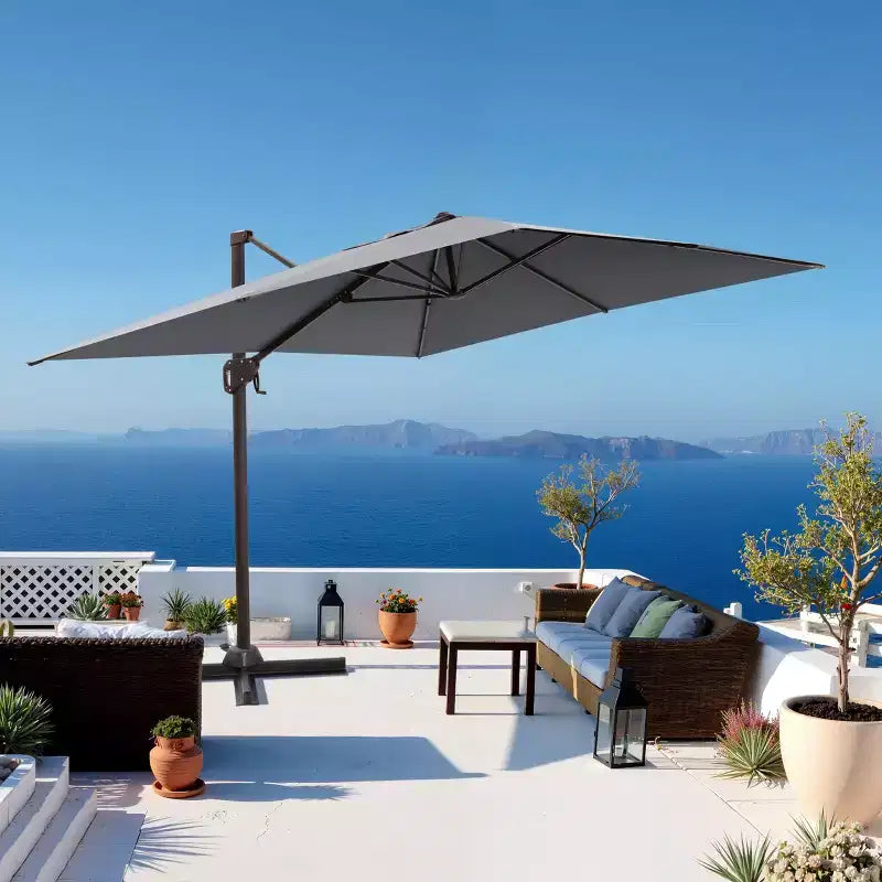 Parasol déporté inclinable UV30+ avec rotation à 360°
