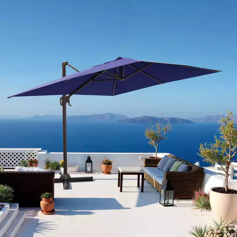 Parasol déporté inclinable UV30+ avec rotation à 360°