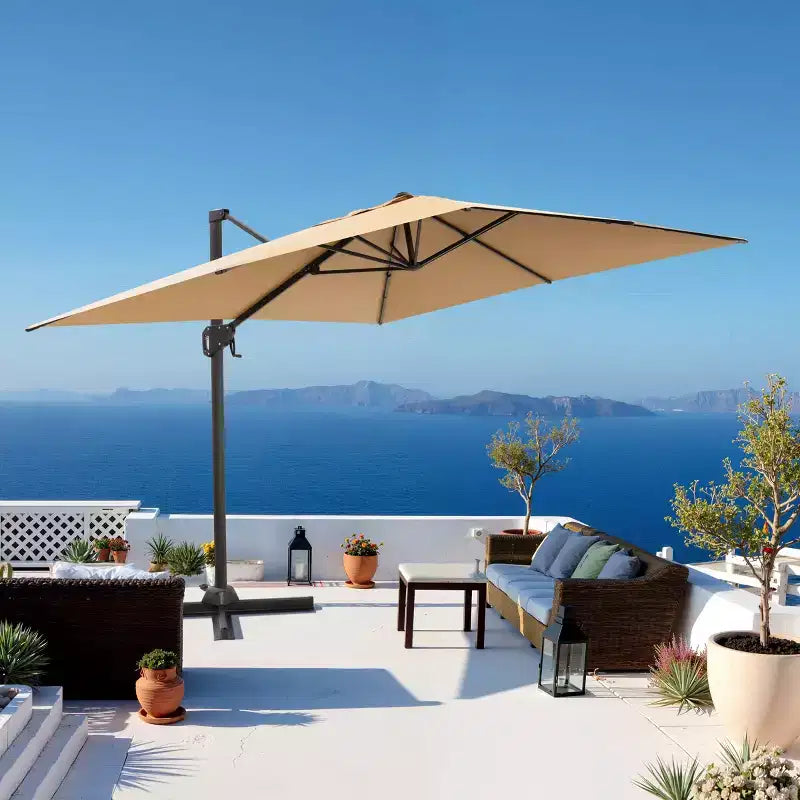 Parasol déporté inclinable UV30+ avec rotation à 360°