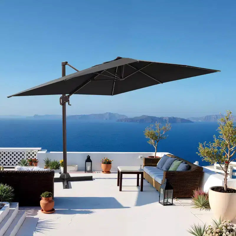 Parasol déporté inclinable UV30+ avec rotation à 360°