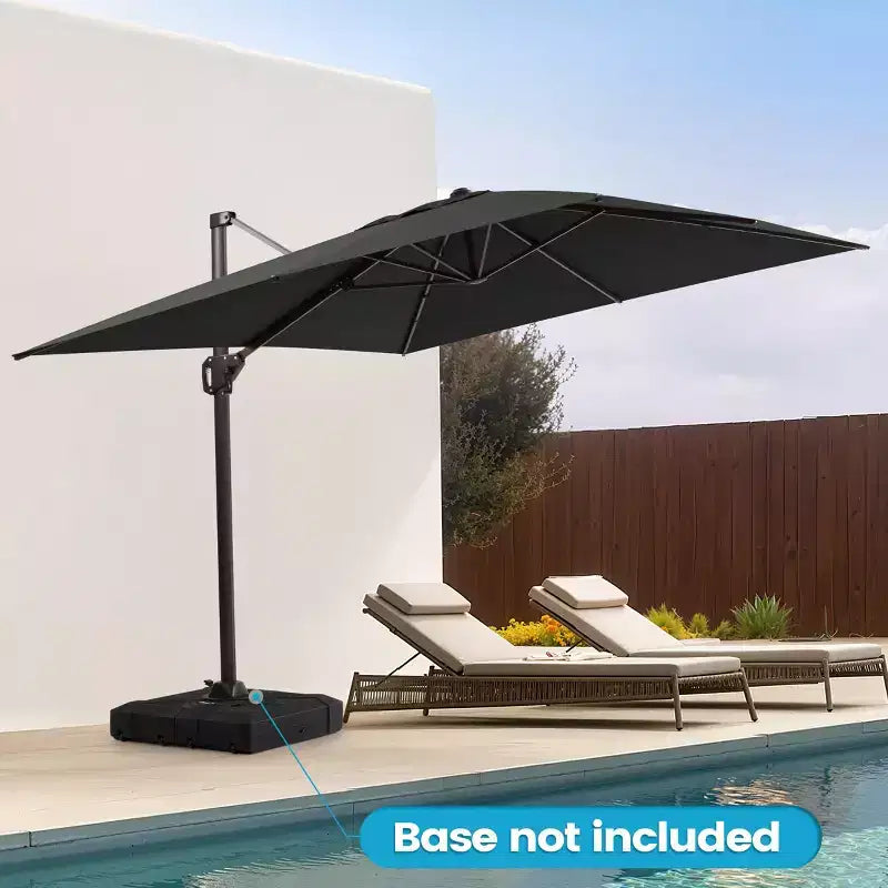 Crestlive Products 9x11FT Cantilever Umbrella Outdoor UV30+ 360 Degree Rotation Offset Umbrella 6 Heights Adjustable Cantilever Patio Umbrella
