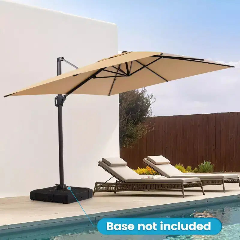 Parasol déporté inclinable UV30+ avec rotation à 360°