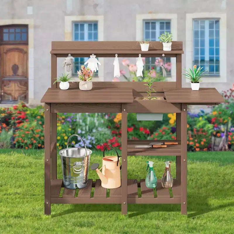 Table d'empotage résistante aux intempéries avec étagère de rangement