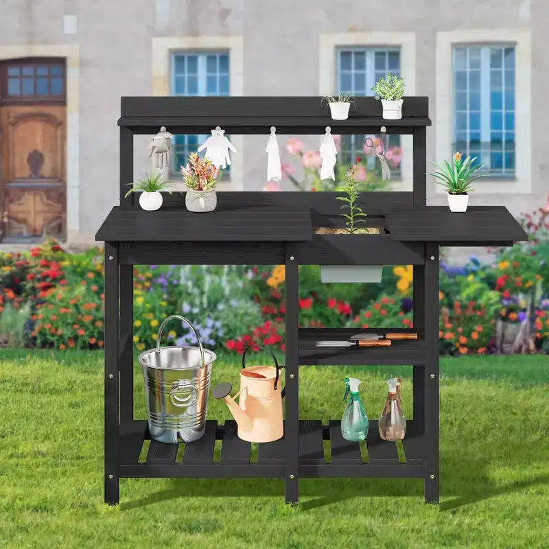 Table d'empotage résistante aux intempéries avec étagère de rangement