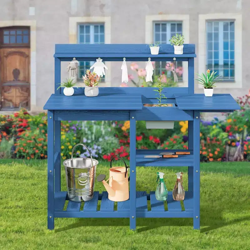Table d'empotage résistante aux intempéries avec étagère de rangement