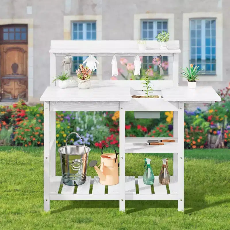 Table d'empotage résistante aux intempéries avec étagère de rangement