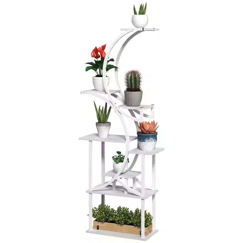 Étagère à plantes intérieure à 8 niveaux, étagère à plantes de 157 cm de haut, support à plantes en forme de S