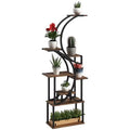 Outsunny 8 Tier Plant Stand Indoor, 62 Tall Plant Shelf, S-Shaped Plant Rack
