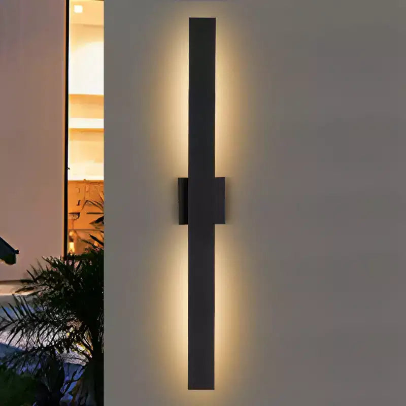 Applique murale extérieure LED à intensité variable noire avec verre dépoli