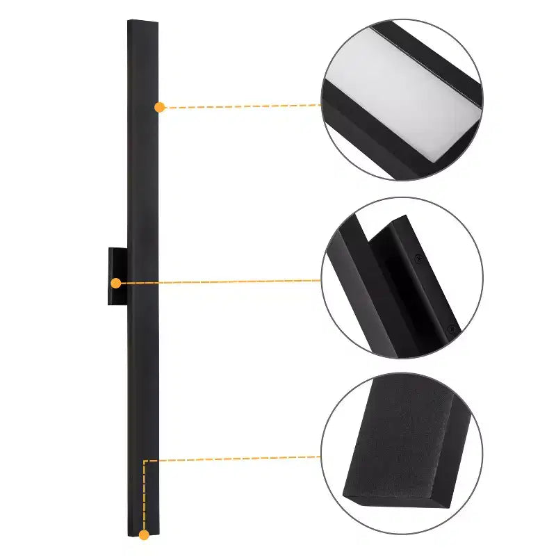 Applique murale extérieure LED à intensité variable noire avec verre dépoli