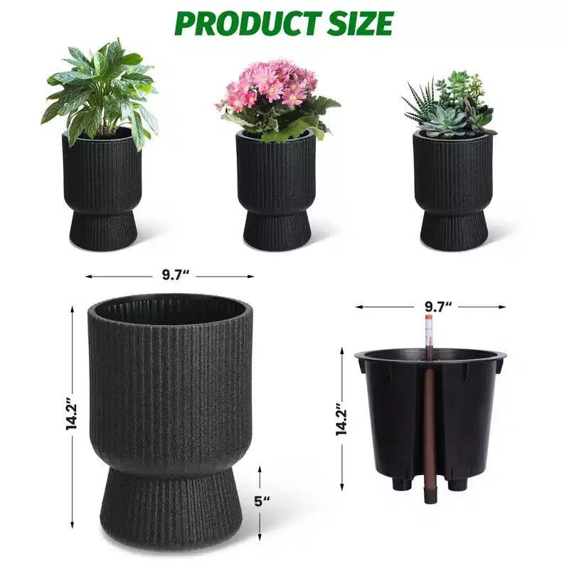 Jardinières, pots de fleurs d'intérieur auto-arrosants avec indicateur de niveau d'eau