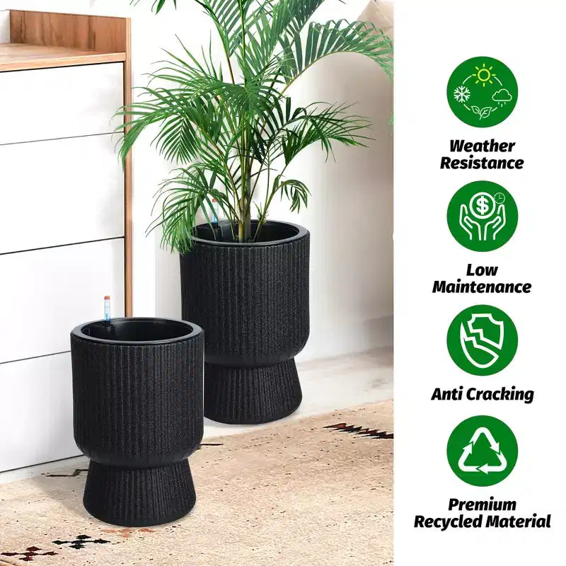 Jardinières, pots de fleurs d'intérieur auto-arrosants avec indicateur de niveau d'eau