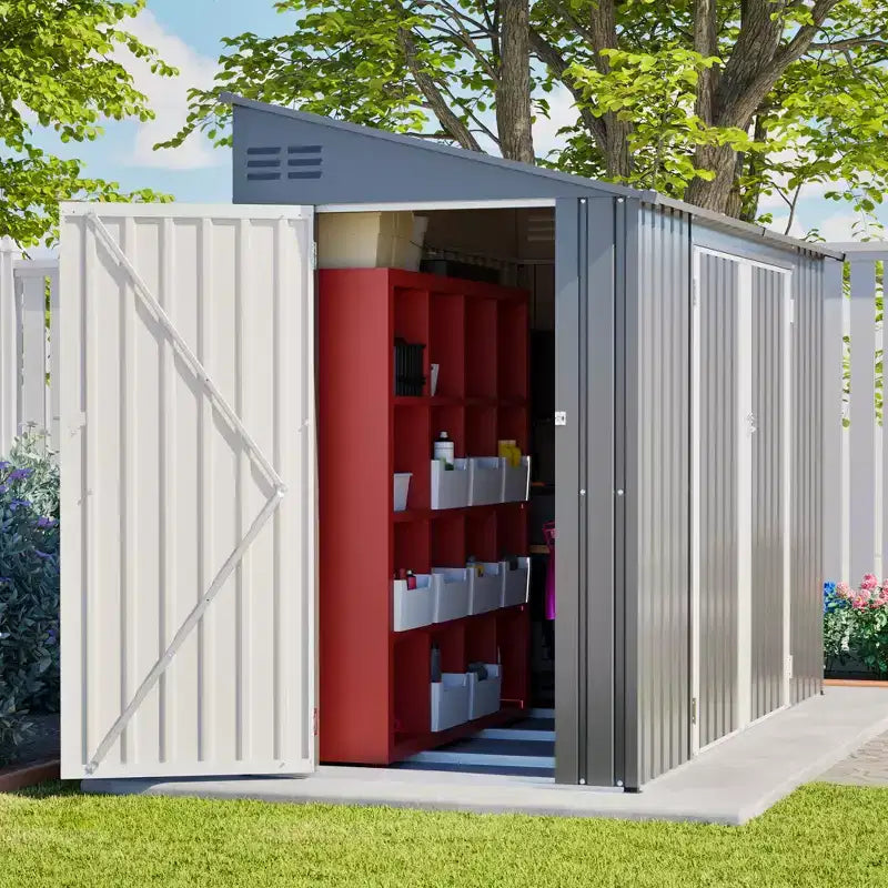 Abri de jardin avec porte latérale verrouillable et accès facile