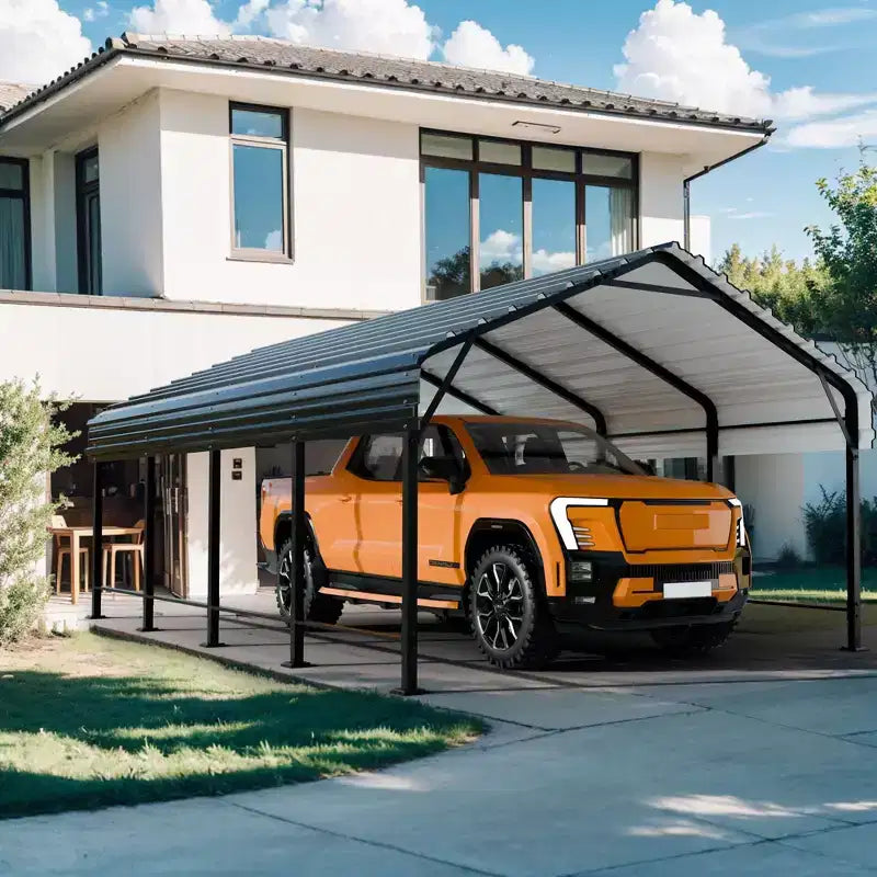 Celebalcony 12X20 FT Metal Carport, Heavy Duty Carport Canopy with Galvanized Steel Roof and Frame, Metal Car Garage for Pickup,Boat,Car and Tractors