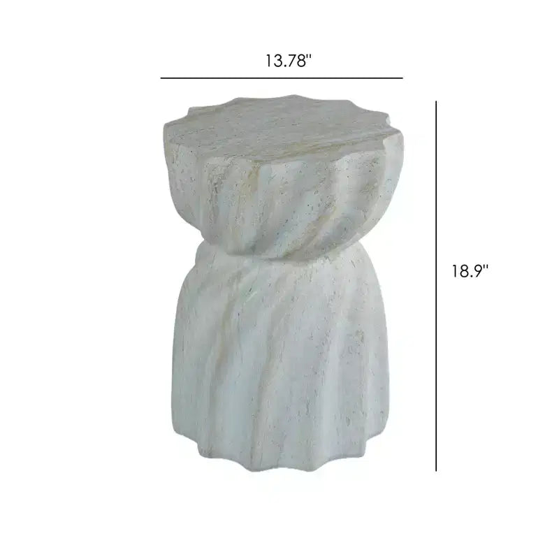 Table d'appoint de patio en ciment Faux terrazzo moderne Tabouret de jardin rond Table d'appoint/tambour