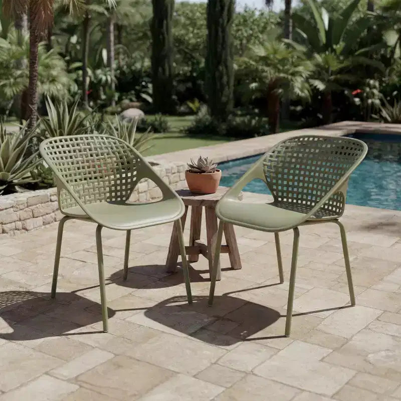 Chaises de terrasse modernes en fer et en plastique