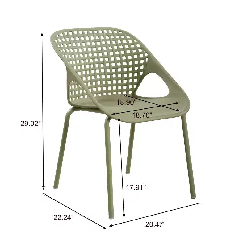 Chaises de terrasse modernes en fer et en plastique