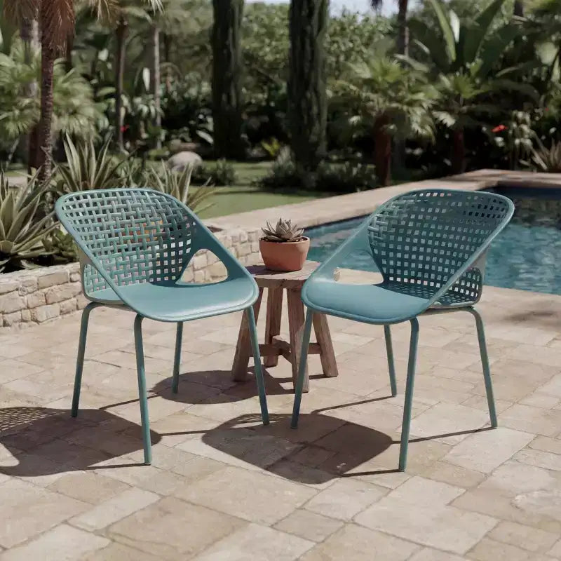 Chaises de terrasse modernes en fer et en plastique