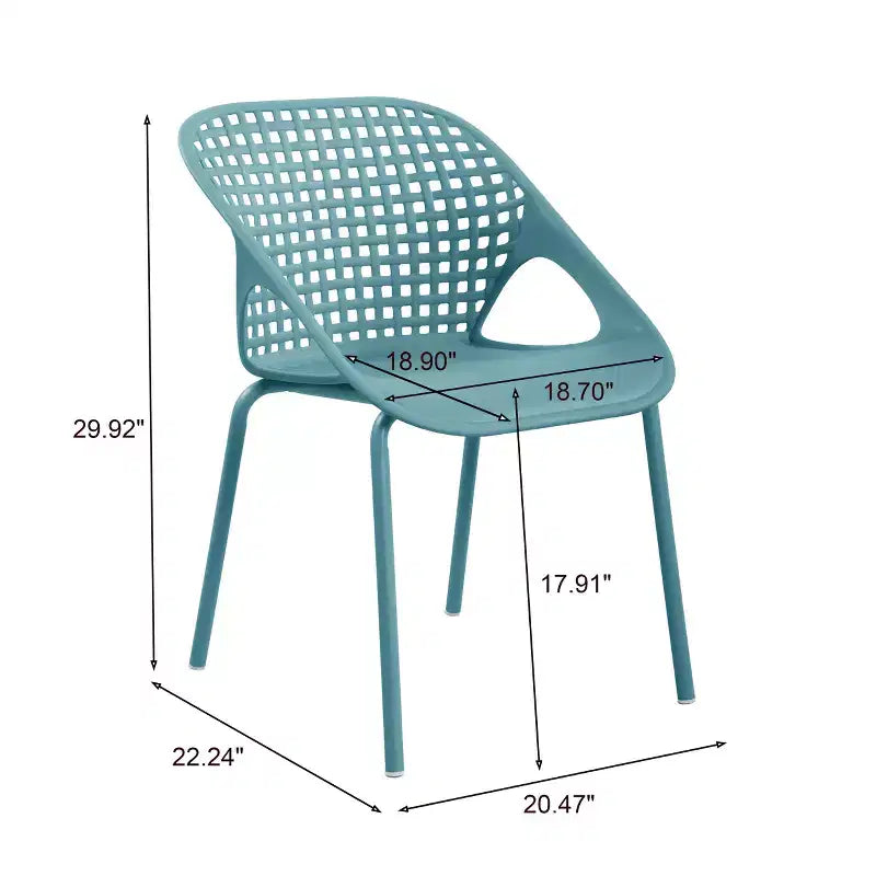Chaises de terrasse modernes en fer et en plastique