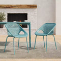 Christopher Knight Home Chaitanya Modern Patio Iron and Plastic Chairs (Set of 2)