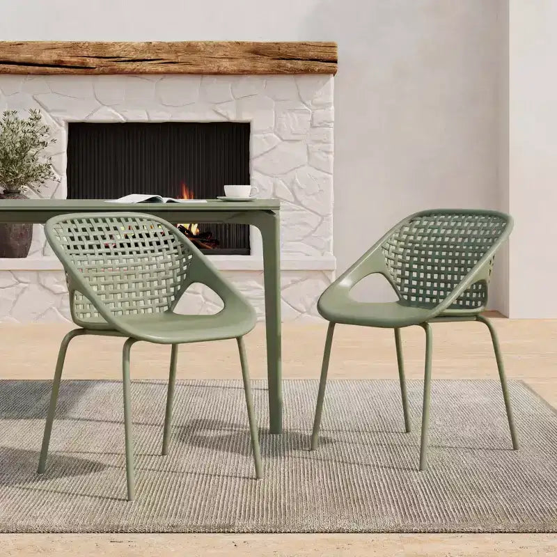Chaises de terrasse modernes en fer et en plastique