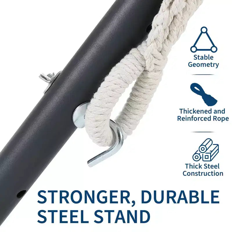 Hamac double 2 personnes avec support, hamac portable intérieur/extérieur