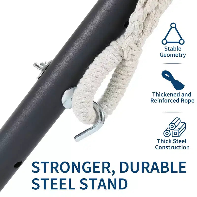 Hamac double 2 personnes avec support, hamac portable intérieur/extérieur