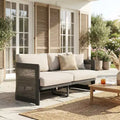 Causeuse rembourrée en oléfine d'aluminium, style patio moderne, 50 po.