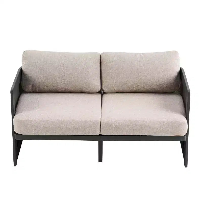 Causeuse rembourrée en oléfine d'aluminium, style patio moderne, 50 po.