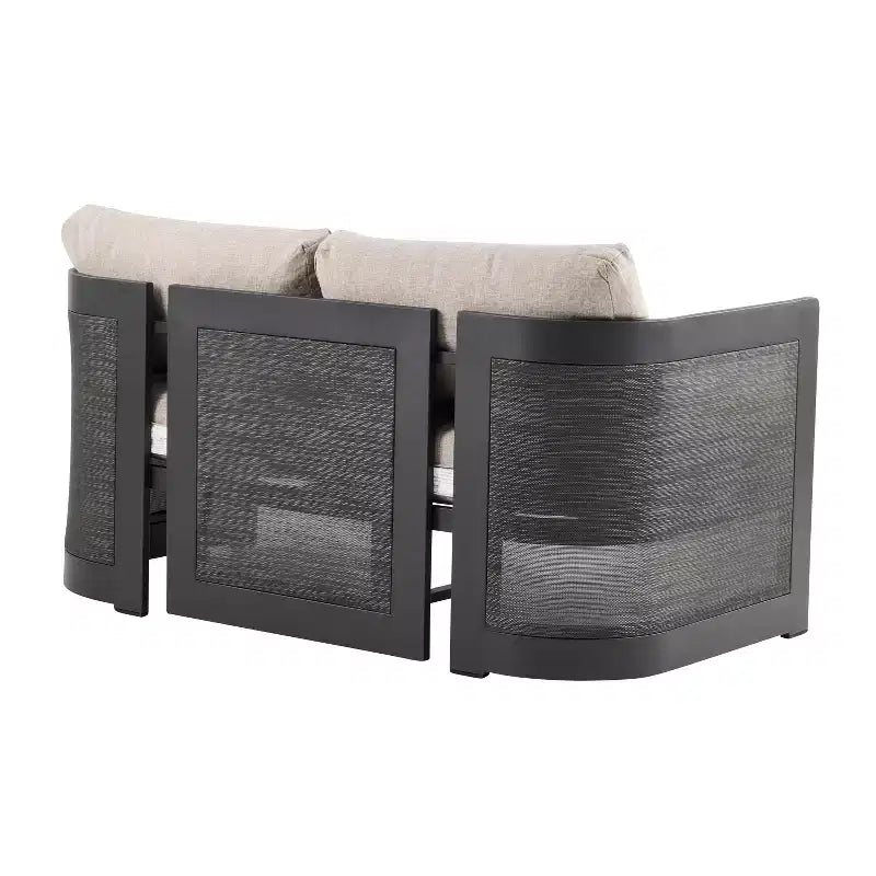 Causeuse rembourrée en oléfine d'aluminium, style patio moderne, 50 po.