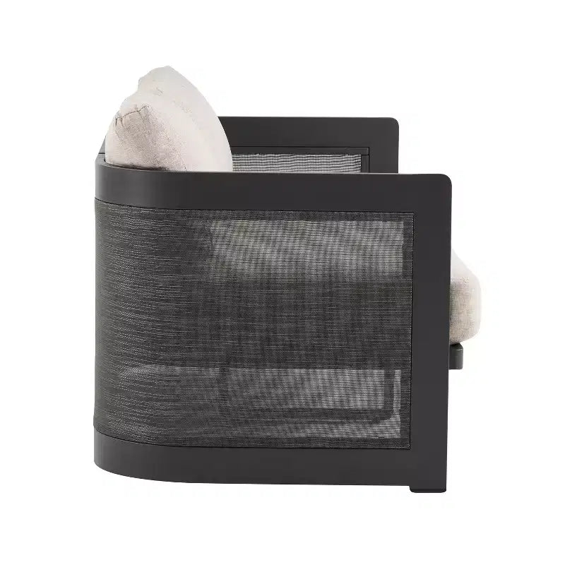 Causeuse rembourrée en oléfine d'aluminium, style patio moderne, 50 po.