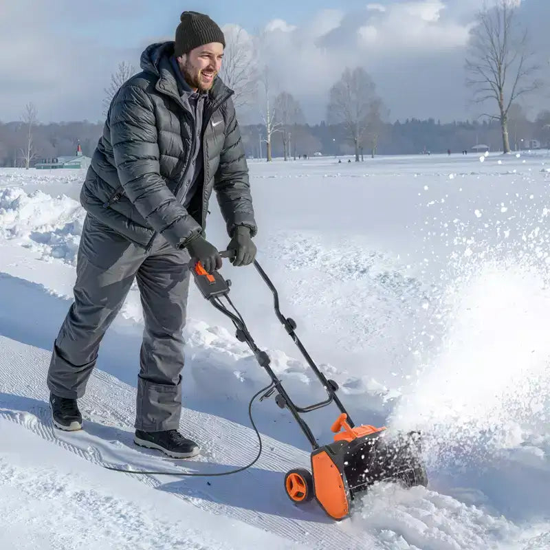 Pelle à neige électrique, pelle à neige filaire 12 A de 43 cm, goulotte réglable à 60°