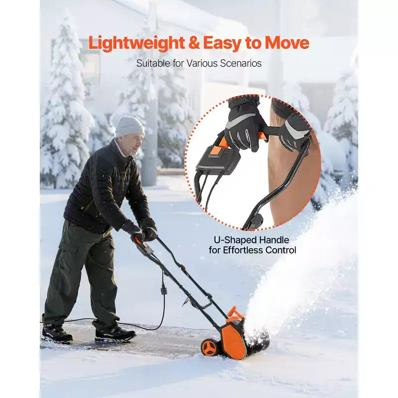 Pelle à neige électrique, pelle à neige filaire 12 A de 43 cm, goulotte réglable à 60°