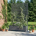 Dark Gray 72 x 47 inch Metal Outdoor Raised Garden Bed with Climbing Frame
