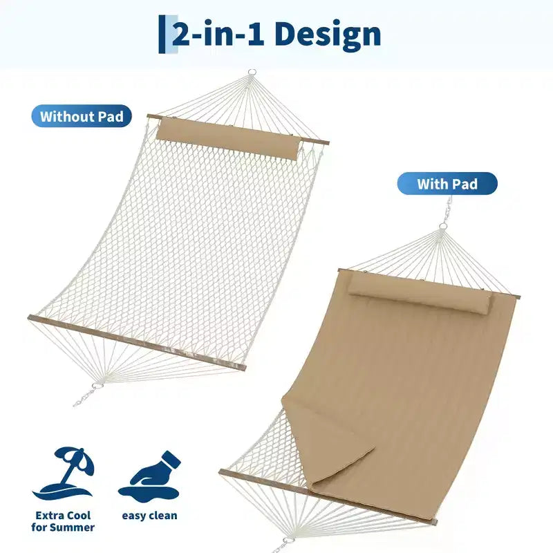 Hamac 2 places avec support Cadre en acier réglable