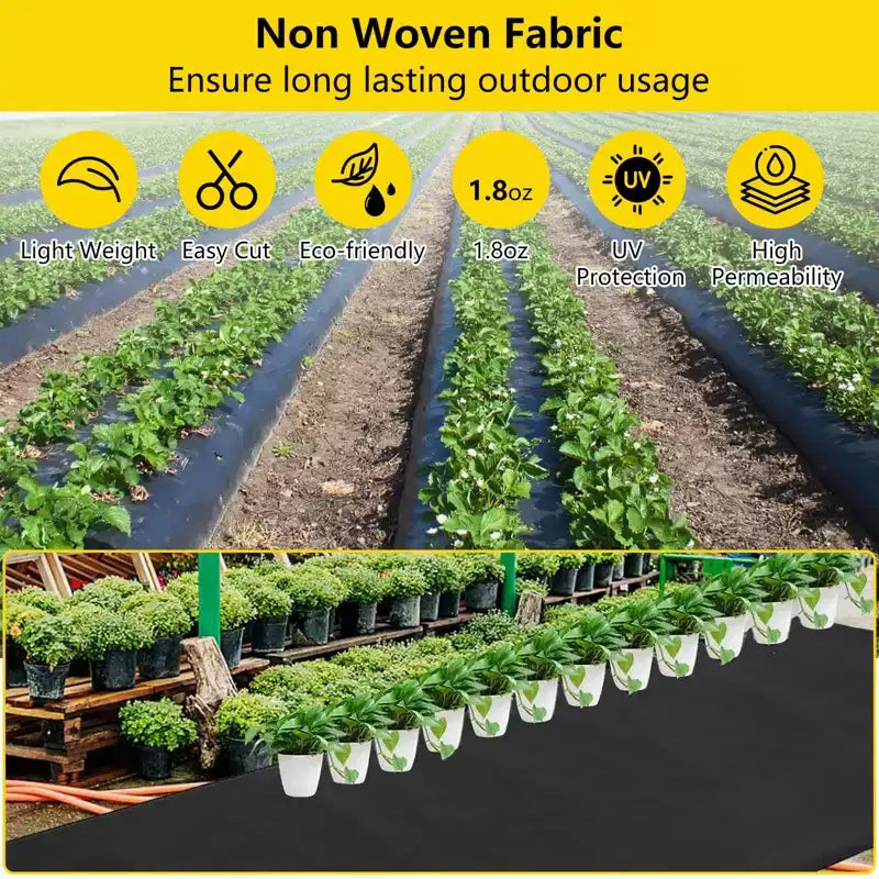 Toile de paillage pour jardin, non tissée 50 g/m²