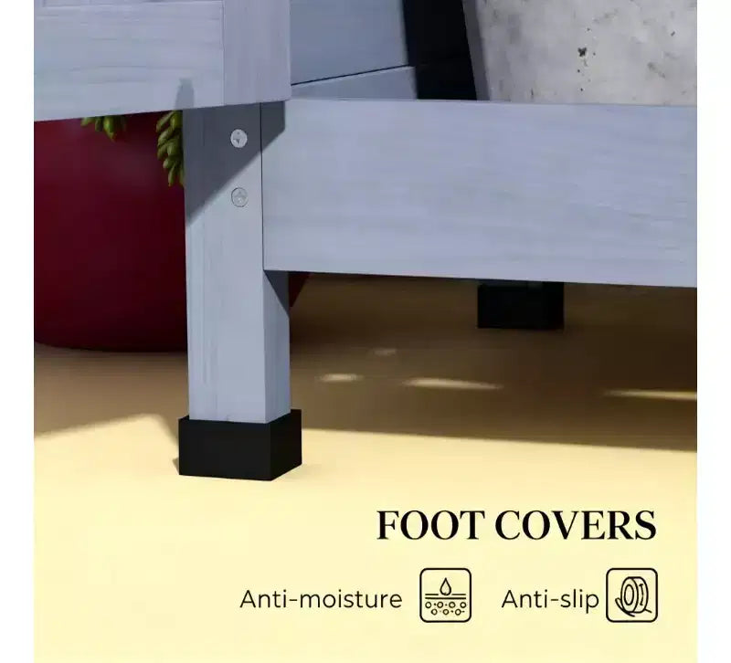 Table de rempotage en bois pour patio, table de travail de jardin extérieur avec armoire de rangement