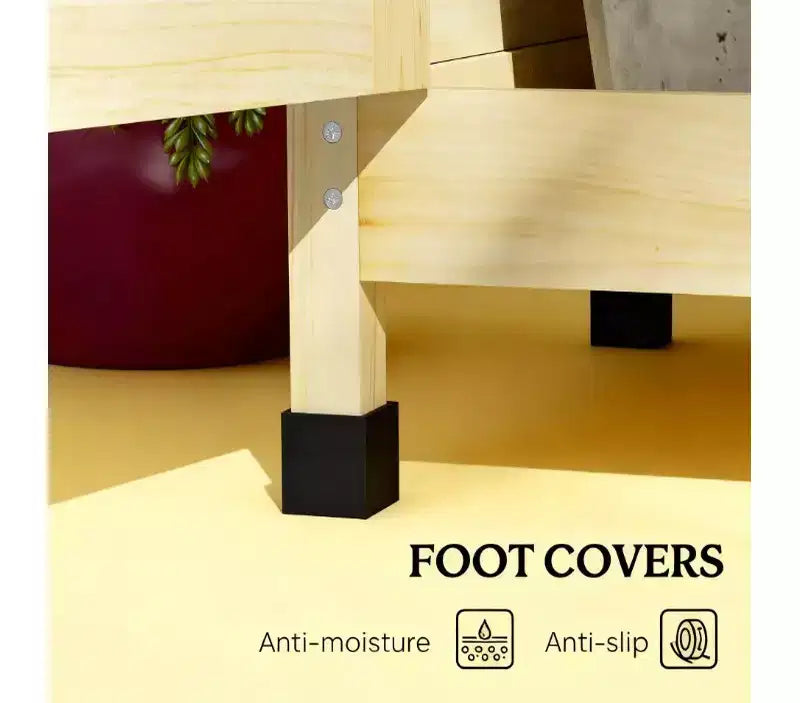 Table de rempotage en bois pour patio, table de travail de jardin extérieur avec armoire de rangement