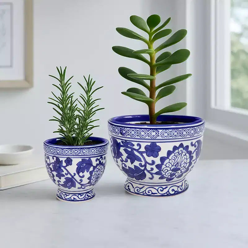 Decorative Home Decor Planters and Flower Pots - Designed for Indoor Plants, Outdoor Planters, and Modern Plant Pots - Set of 2