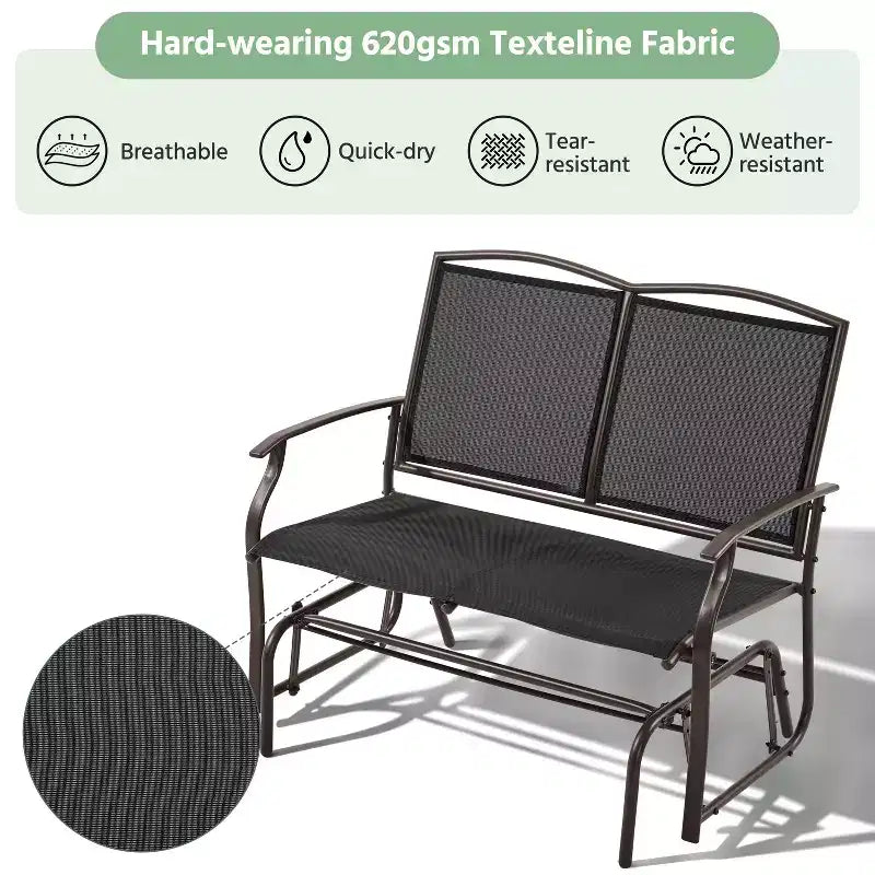 Balançoire de patio planeur avec cadre en acier