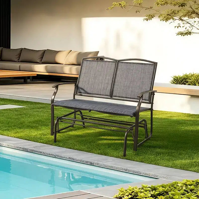 Balançoire de patio planeur avec cadre en acier