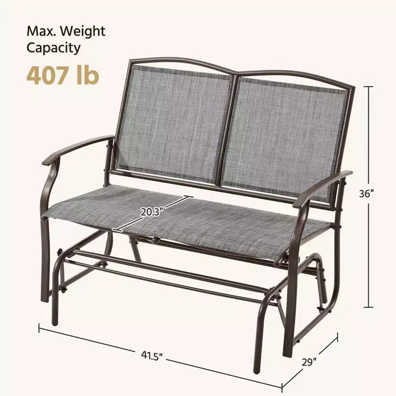 Balançoire de patio planeur avec cadre en acier