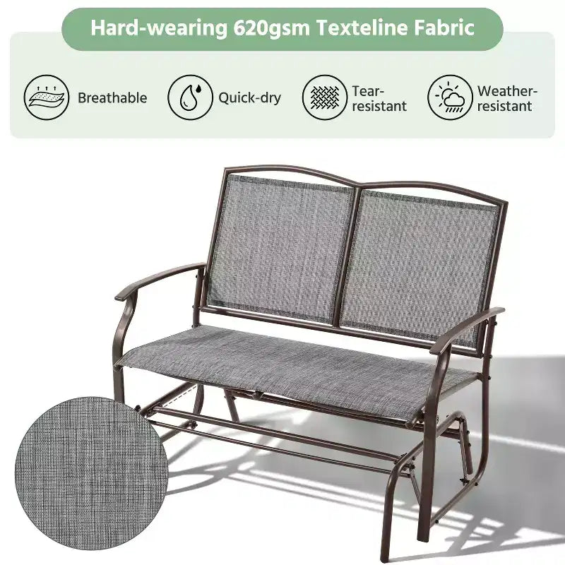 Balançoire de patio planeur avec cadre en acier