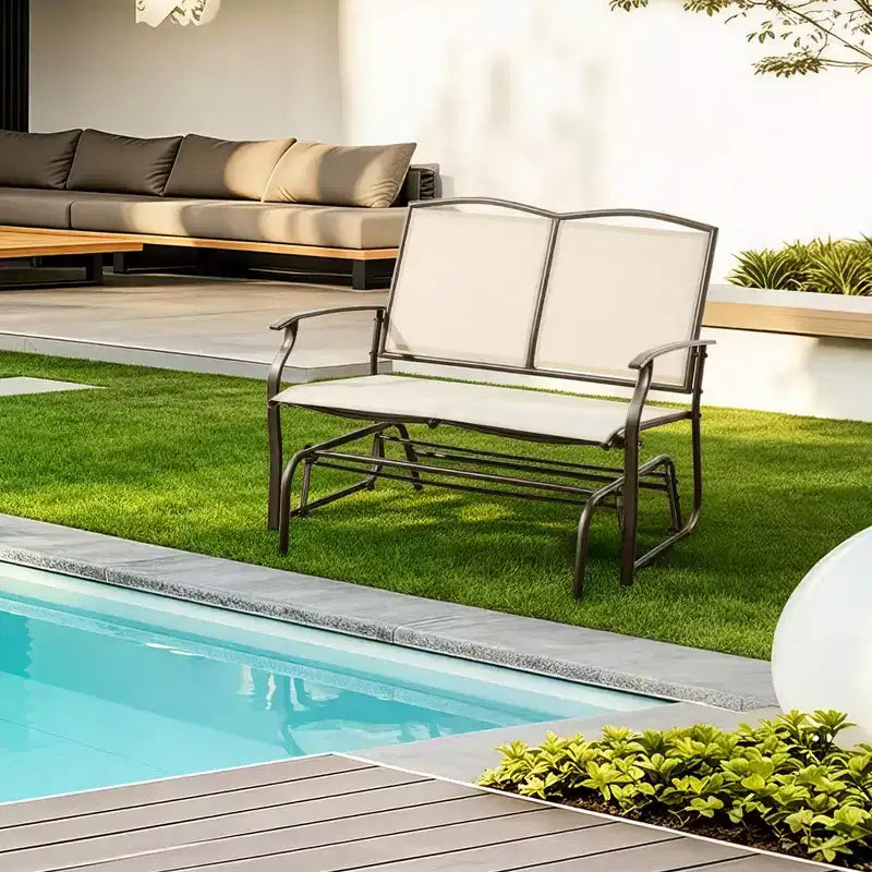 Balançoire de patio planeur avec cadre en acier