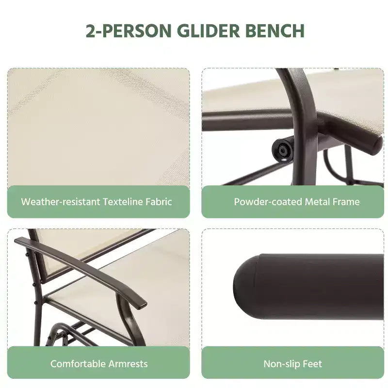 Balançoire de patio planeur avec cadre en acier
