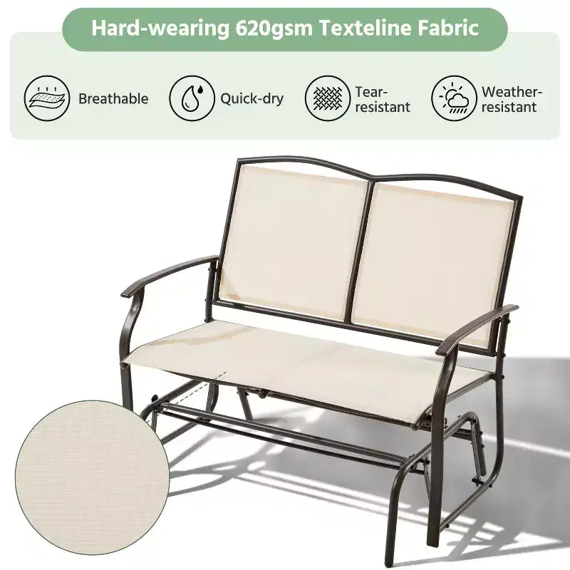Balançoire de patio planeur avec cadre en acier